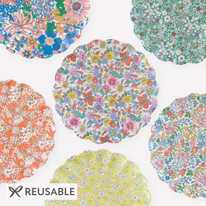 Meri Meri x Liberty Garden Party Reusable Large Plates (x 6)