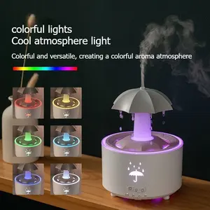 Raindrop Aroma Humidifier with 7-Color Rotating Light – Remote Control for Home & Office, Hydrating Air Purifier, Calming Desktop Decor for Self-Care Lovers, Modern Zen Vibe