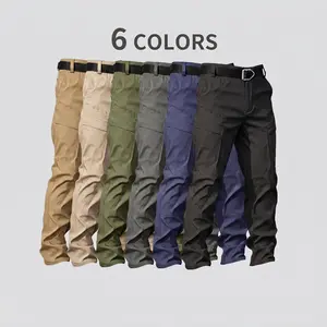 Men’s outdoor tactical cargo pants—all-season men’s long pants featuring 3D knee construction and abrasion-resistant fabric. Suitable for hiking, climbing, and everyday commuting.