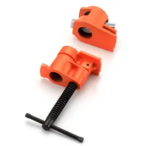 3/4in Wood Gluing Pipe Clamp Set Water Pipe Splice Clamp Heavy Duty Quick Release Pipe Clamp Tools Ergonomic Woodworking Pipe Clamp Multifunctional for Woodworking Carpentry