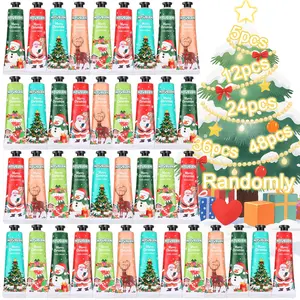 5/12/24/36/48pcs Christmas Moisturizing Hand Cream Gifts Bulk for Women - Travel Size Mini Moisturizer for Dry Cracked Hands, Festive Holiday Designs (Santa, Reindeer, Snowmen) - Perfect for Christmas, New Year, Hand, Christmas Gift Item