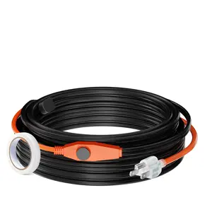 VEVOR Pipe Heating Cable, 60FT 7W/FT Heat Tape for Pipes with Built-in Thermostat, Water Pipe Heat Cable Protects PVC Hose, Metal and Plastic Pipe from Freezing