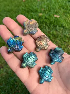 Labradorite Turtle Carving