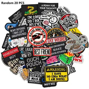 20pcs Tactical Morale Patch Set - Embroidered Hook & Loop Patches   Different Non-Repeated Tactical Badge for Hats, Bags, Backpacks, Vests & Gear Appliques Veteran Embroidered Helldivers Patch funny patch