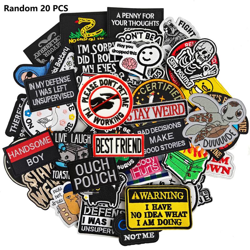 30pcs Tactical Morale Patch Set - Embroidered Hook & Loop Patches   Different Non-Repeated Tactical Badge for Hats, Bags, Backpacks, Vests & Gear Appliques Veteran Embroidered Helldivers Patch funny patch