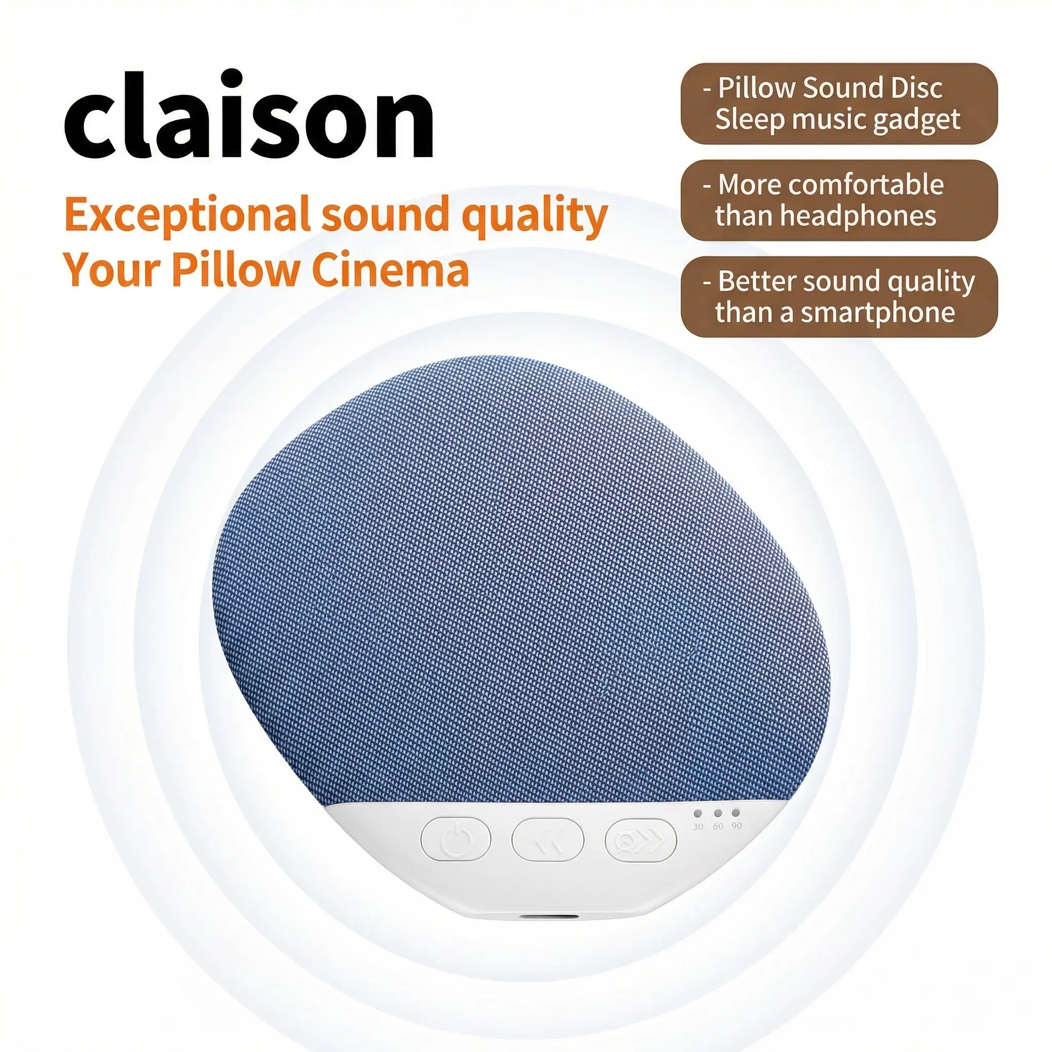 claison Ultra-Thin Bluetooth 6.0 Pillow Speaker – Soft Immersive Audio for Sleep, Audiobooks & Lullabies, Works with Android & iOS