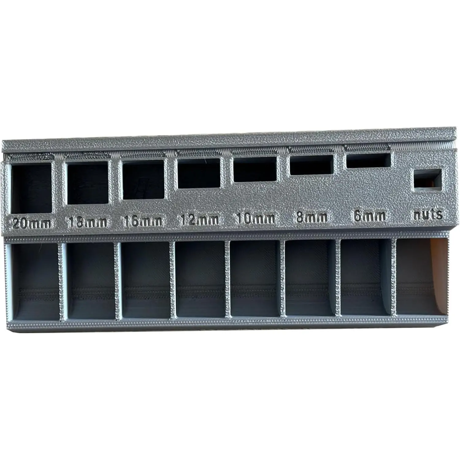 7-Measuring Slots M3 Screw Storage Box - 3D Printed PLA Precision Bolt Sorting Tray, Tool Organizer for Hardware and Small Parts Storage