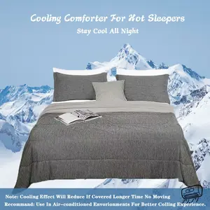 1PCS Cooling Comforter,Cooling Comforter with Q-Max 0.4 Arc-Chill Cooling Fiber,for Hot Sleeper and Night Sweats,Cool Thin Soft Summer Comforter for Bed,Cool Soft Thin Breathable Summer Comforter for Bed and Couch