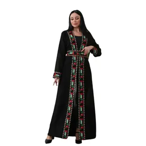 Chiffon Cardigan with Embroidered Palestinian Flag – Cultural Statement Piece