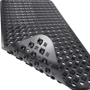 PVC Material Bath Mat, 40x100cm Diamond Drainage Hole Design, Non-Slip Durable Bathroom Rug, Ideal for Home Hotel Decor