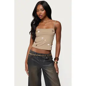 Malia Flower Applique Tank Top