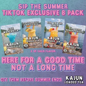 Sip the Summer Kajun Loaded Tea Packets 8 pack of limited time flavors! Mocktails and More!