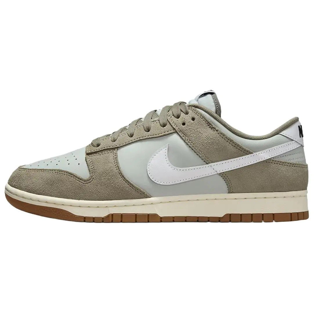 Nike Dunk Low 'Gum Pack-Olive' Low Top Athletic Shoes, Olive Suede, Retro Look, Basic, Fashionable Sports Shoes, Street Style, Lightweight, Standard Fit, True Size, US Sizes 6-12, All Seasons, Classic Casual Footwear (US M 10 Available)