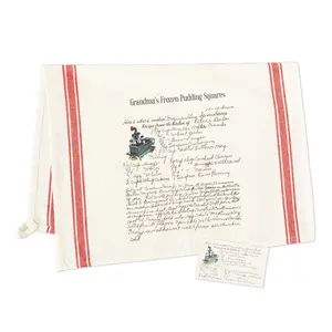 Red Striped Custom Family Recipe Kitchen Towel