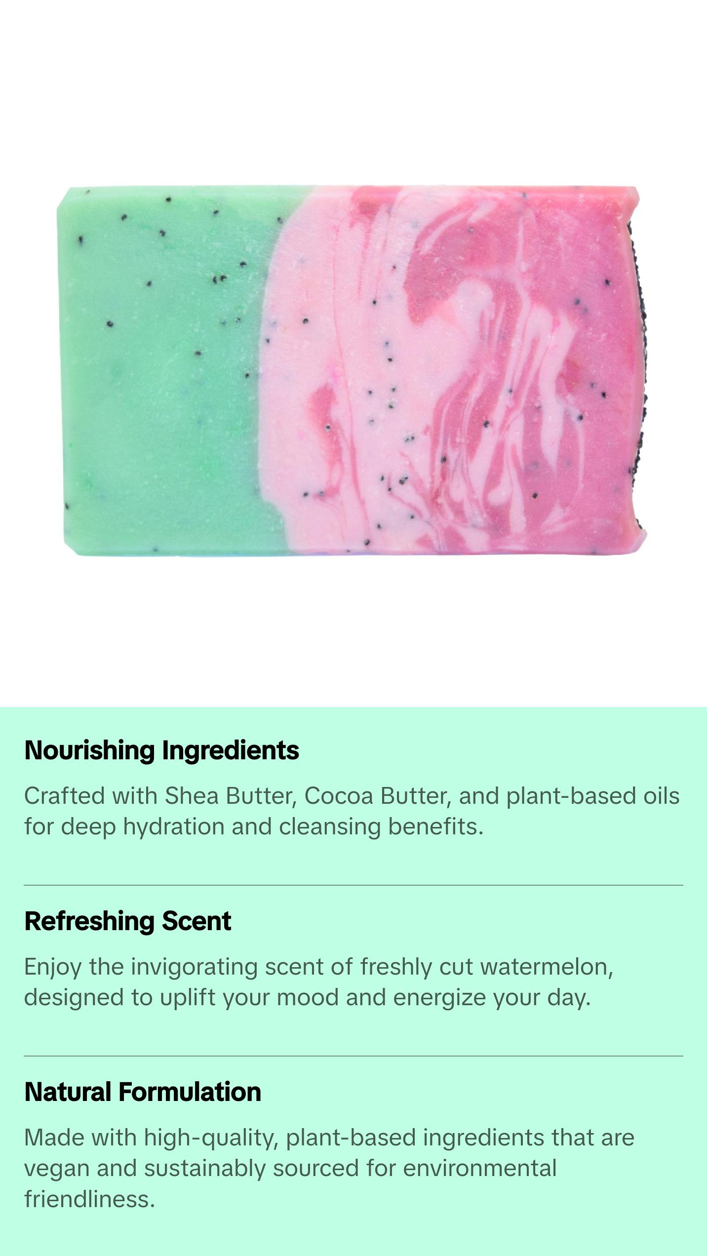 Bar Soap | Castile Soap | Natural Soap | Fragrance Oil Soap | Watermelon Fragrance