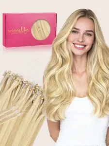 WENNALIFE T Lock Tip Hair Extensions Real Human Hair 50g 60s 16 Inch to 22 Inch Jet Black Real Human Hair Quality Assurance Invisible Fuller Seamless Remy Hair Natural Easy Soft Silky summer hair extensions
