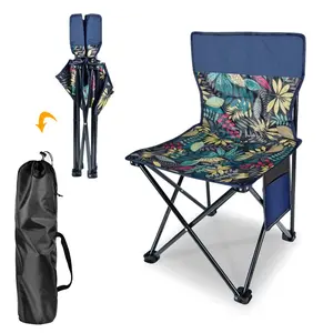 Portable Folding Camping Chair, Lightweight Outdoor Chair, Compact Foldable Chair with Side Pocket, Heavy Duty Support, Oxford Cloth, for Camping, Hiking, Fishing, Picnic, Travel, Beach, Garden, Patio, Portable Camping Chair, Collapsible Outdoor Chair