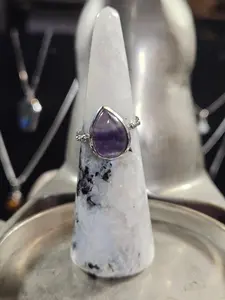 Rainbow Fluorite Silver Ring 7