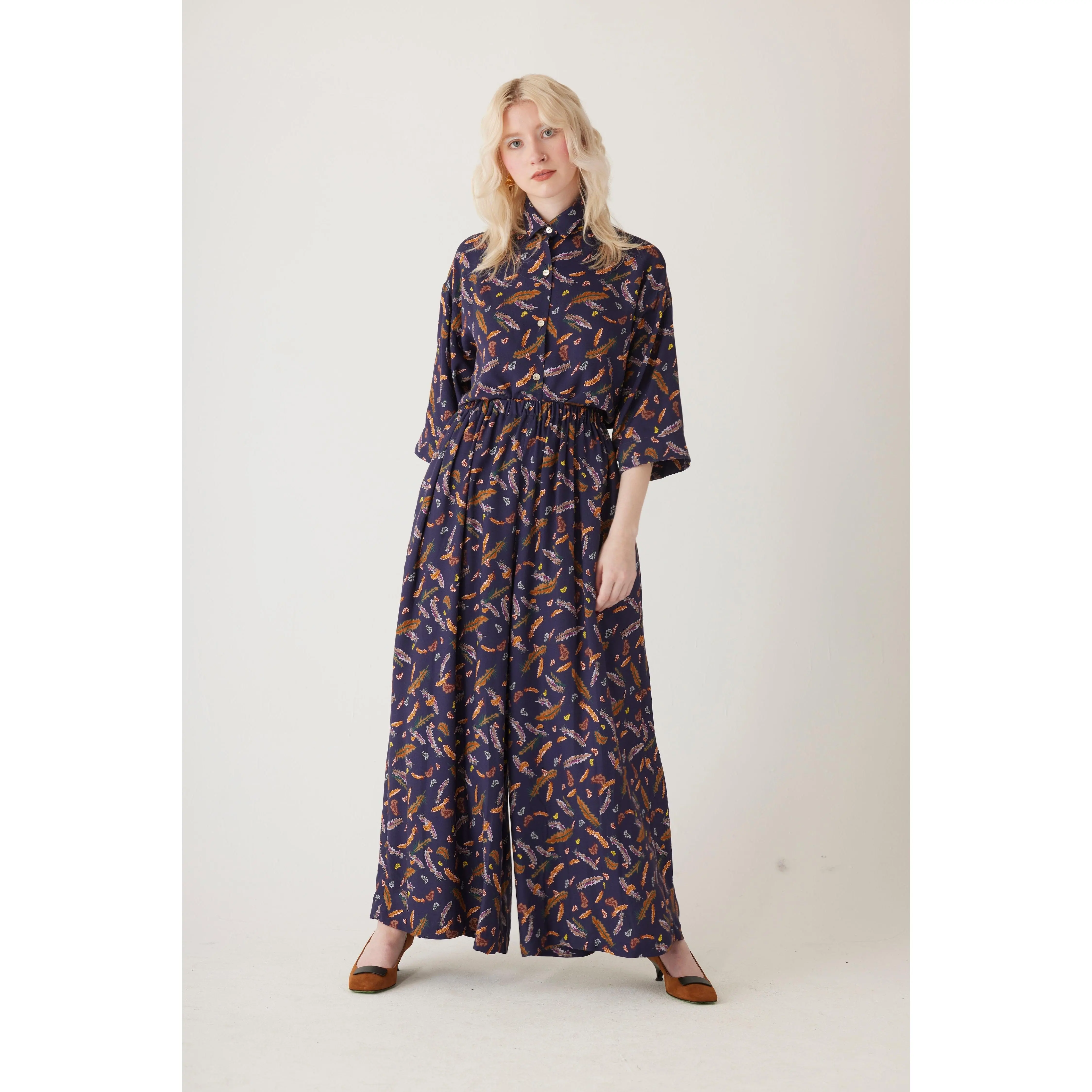 Gretchen Pant in Feather Print