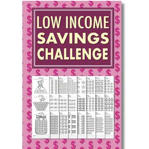 Low Income Savings Challenge Book: Simple Money Savings Challenges for Women, Easy Way to Save Money - paperback edition notebook for office, home
