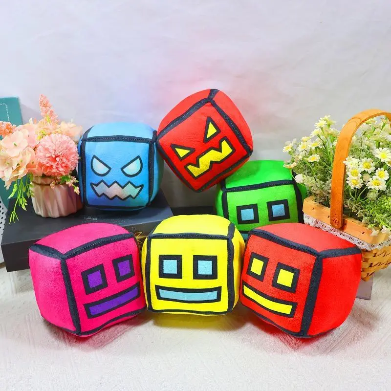 Soft Geometry Dash Cube Plush Toy Set, Cute Game Character Stuffed Plushies, Lovely Room Decor, Funny Birthday Holiday Presents for Children & Game Fans Soft Geometry Dash Cube Plush Toy Set, Cute Game Character Stuffed Plushies, Lovely Room Decor, Funny Birthday Holiday Presents for Children & Game Fans