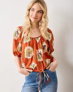 Birds of India - Piper Blouse - Copper