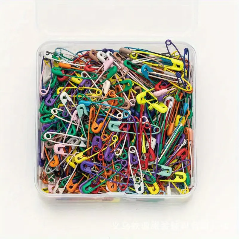 1 box of 100 colored steel wire safety pins, sewn with DIY safety small pins Sewing Accessories and Supplies