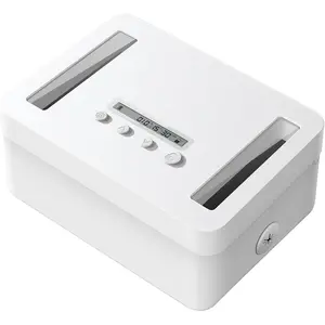 Metal Time Lock Box, Phone Locked box with Timer, Locking Safe Storage, Self-Control Locker with USB C Charge,  Lock,  Timed Release Jail for Phone/iPad Mini/Remote//Snack