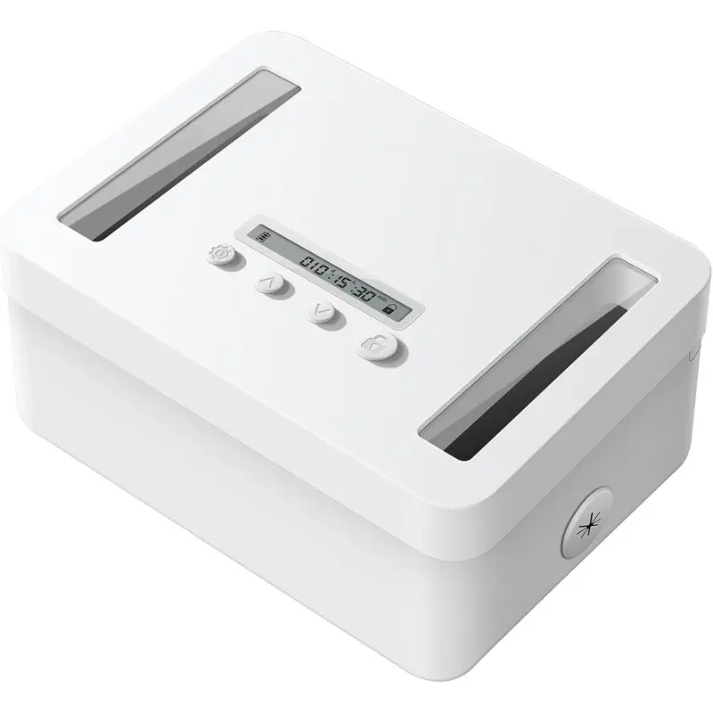 Metal Time Lock Box, Phone Locked box with Timer, Locking Safe Storage, Self-Control Locker with USB C Charge,  Lock,  Timed Release Jail for Phone/iPad Mini/Remote//Snack