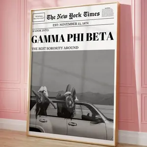 [Sale off up to 50%] Gamma Phi Beta Sorority New York Times Article Poster, Gift for friend, Decor Home