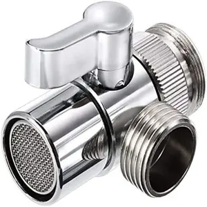 Polished Chrome Brass Sink Valve Diverter Faucet Splitter for Kitchen,Handheld Showerhead or Bathroom Sink Faucet Replacement Part Faucet to Hose Adapter Splitter Part