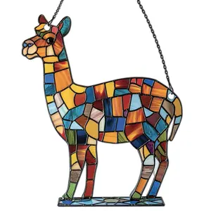 Azaad Apparel Llama Ornament Acrylic Window Hanging; Gift For Farm Animal Lovers, Home Wall Room Hanging Decor, Christmas Decorations
