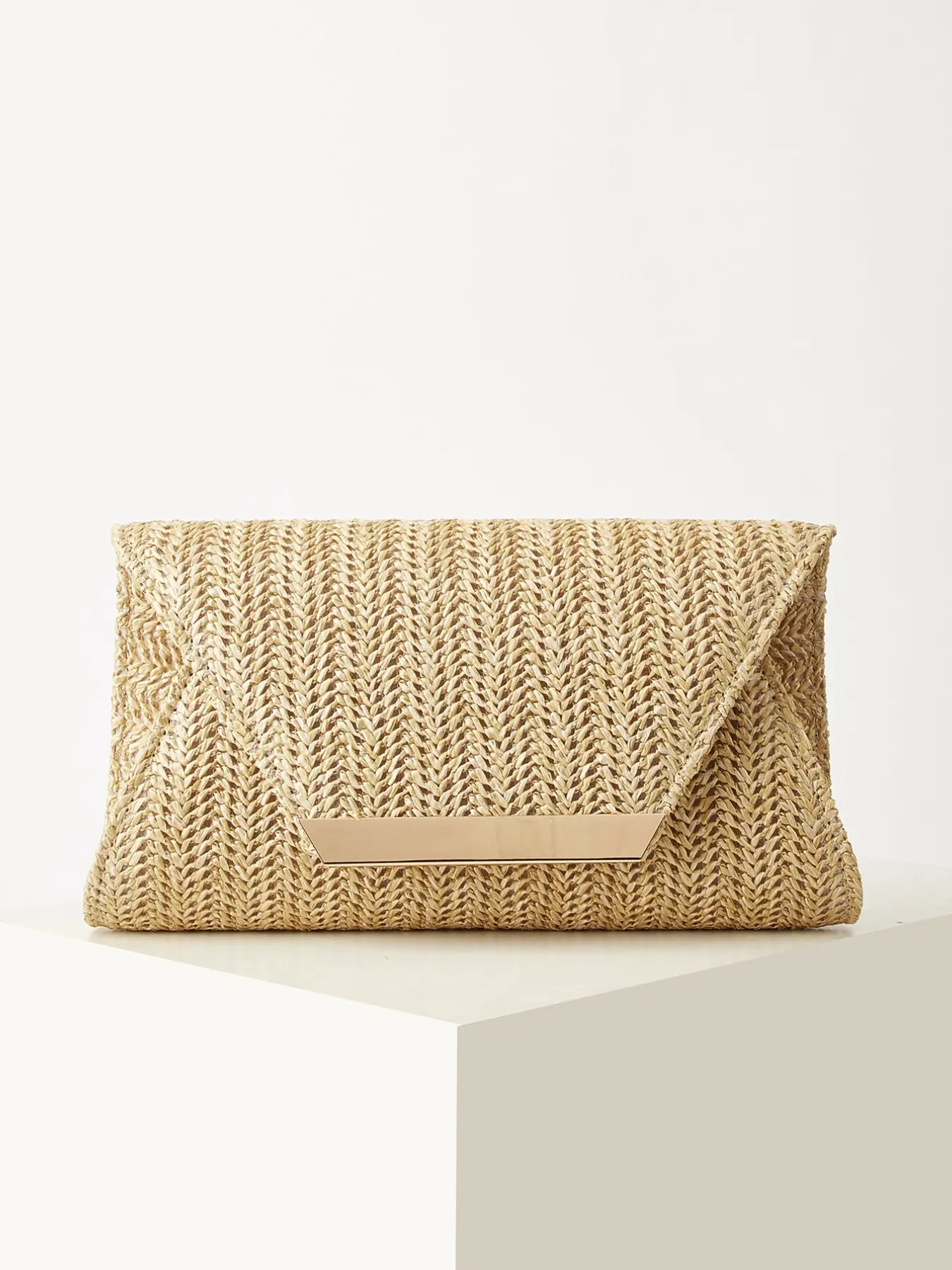 Women's Fashion Woven Handbag, Envelope Bag with Lid, Holiday Beach Bag, Business Commute Crossbody Bag, Casual Simple Design, Fashionable Bags
