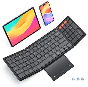 MEETION New Foldable Bluetooth Keyboard with Touchpad, Portable Wireless Keyboard with Numeric Keypad, Full-Size Rechargeable Business Travel for iPad Phone Laptop PC iOS, 2026 New Upgrade