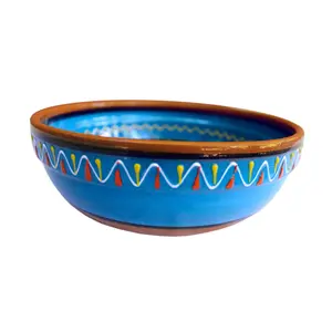 Terracotta Blue, Deep Serving Dish - Hand Painted From Spain