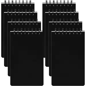 8 Pack Pocket Notebooks, 3 x 5 Spiral Notepads Mini Notebook 60 Sheets/120 Pages Small Notepads with Lined Pages Memo Pads for Nurse Gifts School College Office  (Black)