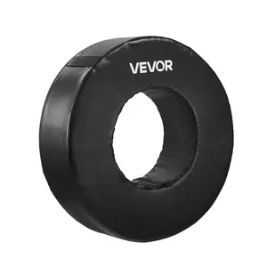 【FathersDayGift】 VEVOR Football Tackle Wheel, Football Tackling Dummy, Waterproof PVC and High-Density Sponge Tackle Ring, Dummies Training Equipment with Straps, for Blocking, Hitting Drills and Practice, Black, 1PCS