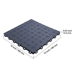 Garage Tiles Interlocking, 12 x 12 x 0.53 inch 25 Pack Garage Floor Covering Tiles, Non-Slip Double-Sided Texture Garage Flooring Tiles, for Garages, Basements, Repair Shops, Graphite Gray