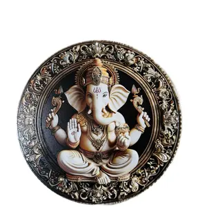 Lord Ganesha Wall Art - Decorative Artwork Featuring Ganesha with Elephant Head, Traditional Design, Ideal for Religious Decor Ornaments