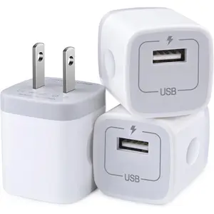 USB Wall Charger, Charger Block, 3-Pack Charging Cube 1A/5V One-Port Charging Block Charger Box for iPhone 16 15 14 13 12 11 Pro Max,SE,XR/XS/X,8/7/6,iPad,Samsung Galaxy S24 S23 A15,Note 20,LG,Pixel 9