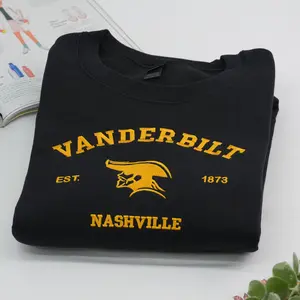 Embroidered Vanderbilt Sweatshirt | Nashville Tennessee Crewneck | Commodore Retro Pullover | Nashville Embroidered Sweatshirt | Gift for Her or Him