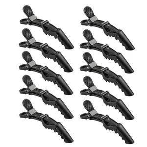 Women Styling Hairclip - Plastic Alligator Hair Sectioning Clips - Durable alligator hair clip with nonslip grip & wide gator big teeth for easy styling thick/thin (10Pack Colorful)