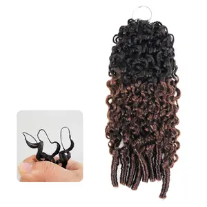 QVR #1B/4 Burmese Curly Crochet Hair Natural Black Machine Made Feather Crochet Human Hair Extension TikTokShopHolidayHaul