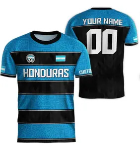 Personalized Honduran Soccer Jersey: TTS 3D All Over Print Men s Retro Soccer Shirt for Honduras Players - Customized Design