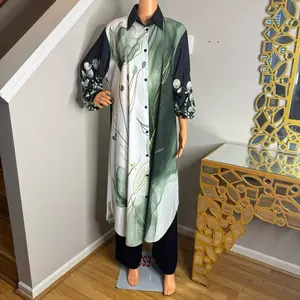 Elegant 2-Piece Gown Top with Palazzo - Flowing Design, Lightweight Fabric, and Long Sleeves for a Chic Look