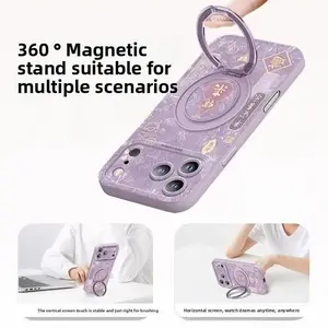 For i 14/15/16/17 Case Magnetic Stand Crossbody Lanyard Lucky Gourd Purple Glass Cover Good Luck Vibes Pandora World bike handlebar small trinkets vintage shops nyc burberry print streetwear gear christian baptism threadtonic9 copper bracelet le Pattern W