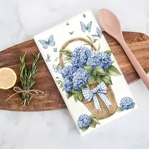 2pcs 23.6x15.7 In Floral Scouring Pads Dish Towels And Bathroom Towels - Gentle And Soft Perfect For The Kitchen Bathroom Living Room And More. Ideal For Mother'S Day Presents Festive Decor Springtime