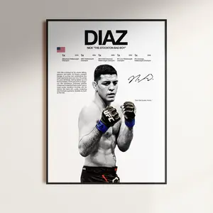 Nick Diaz Poster, UFC Wall Print, MMA Poster, Fighter Poster, Gym Poster, UFC Fan Room Decor, Gift for Him, UFC Champion