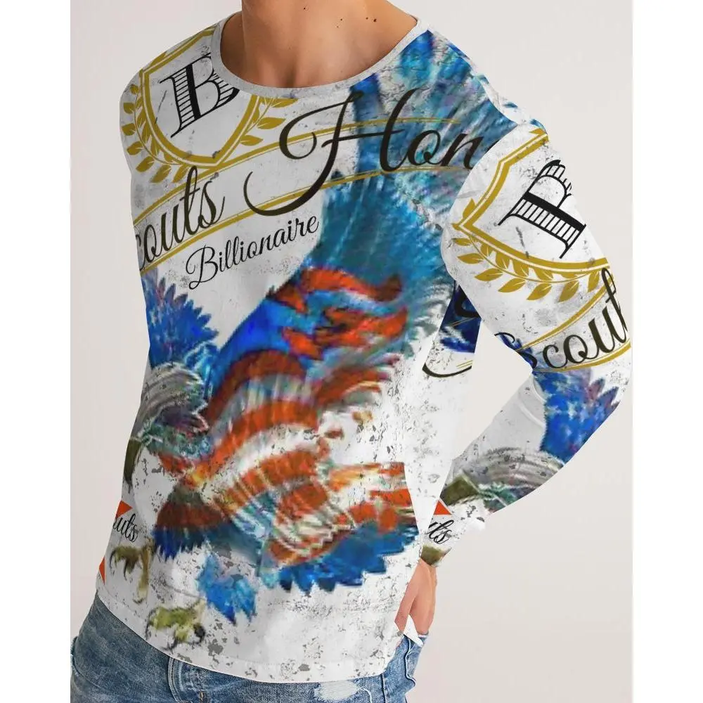 Scouts Honor Eagle Men's Long Sleeve Tee Menswear Top Tshirt Streetwear Round Neck Crewneck Casual tees graphic tees apparel