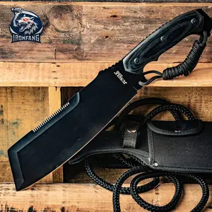 16" Giant Jungle Chef's Knife Fixed Blade with Sheath, High Carbon Steel Blade Mother's Day, Father's Day Gift